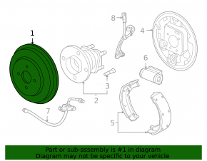 Rear left brake drum Chevrolet Cruze 11-16 R16 rusty