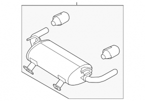 Muffler rear part with barrel Infiniti Q50 14-18 3.5, 3.7