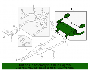 Muffler rear part with barrel Infiniti Q50 14-18 3.5, 3.7