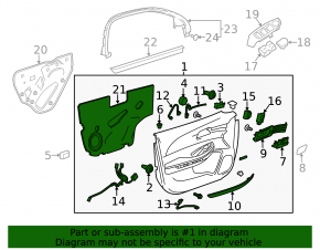 Door trim card front left Chevrolet Malibu 13-15 leather black