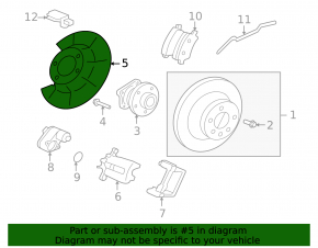 Rear left brake disc cover Volvo S60 11-18