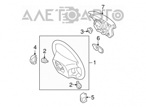 Airbag in the steering wheel of the driver's Toyota Highlander 2001-2007