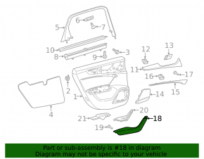 Armrest trim door card rear right Audi A6 C8 19-24 light brown leather, with overlay