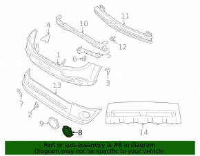 Left fog light cover for Subaru Forester 2013