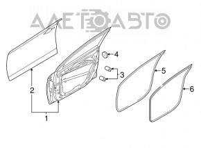 Door bare front left Hyundai Elantra AD 17-20