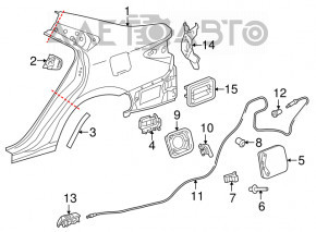 Fuel filler flap Toyota Camry v55 15-17 usa poke