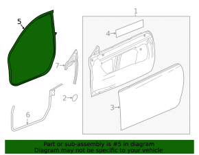 Front right door seal for Chevrolet Camaro 16-23 coupe