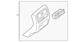 Nissan Pathfinder 13-20 rear center console trim, black, scratches