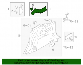 Rear pillar trim rear right Ford Escape MK3 13-19 gray