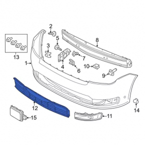 Lower grille front bumper Ford Flex 13-19 for car parking