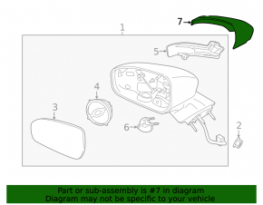 Left mirror cover for Ford Fusion mk5 13-20 under the turn signal, broken mount