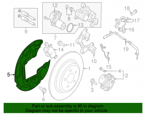 Brake Disc Cover Rear Right Ford Edge 15-18