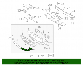 Left radiator grille molding Mazda CX-5 17-21