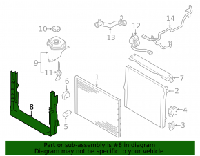 Lower radiator mounting frame BMW X5 F15 14-18 4.4T