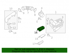 Air intake rear part VW Passat b7 12-15 USA 3.6