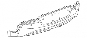 Rear bare lower bumper Chevrolet Volt 16 - black, right part missing, mount broken