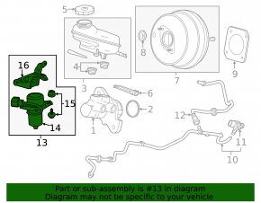 Vacuum pump master cylinder Chevrolet Camaro 16-23 6.2
