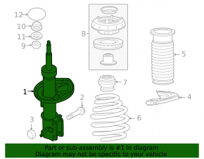 Shock absorber front right Chevrolet Cruze 11-16