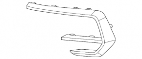 Front bumper trim left VW Atlas 18-20 with chrome molding, R-Line