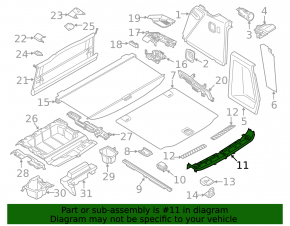 Trunk opening trim BMW X3 G01 18-21 black
