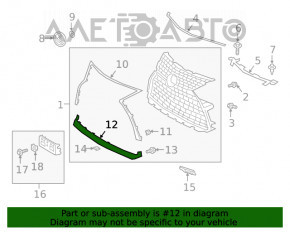 Lexus RX350 RX450h 2020-22 lower grille molding