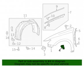 Front left lower wing bracket Lexus ES300h ES350 13-18