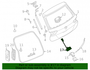 Rear view camera with handle and trunk release button VW Tiguan 18-24 with washer