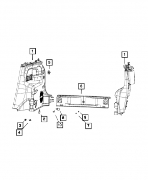 Left arch trim Fiat 500L 14- black