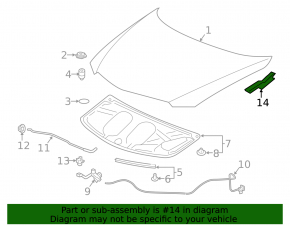 Hood hinge left Acura ILX 13-22