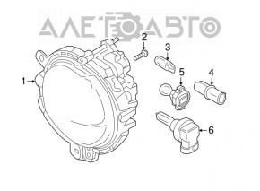 Right fog light Mini Cooper 14-19 halogen