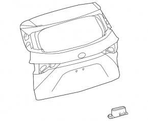 Naked tailgate with glass for Toyota Sienna 21-26, plastic, tinted, white 089, scratches, dent