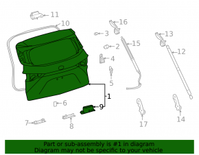 Naked tailgate with glass for Toyota Sienna 21-26, plastic, tinted, white 089, scratches, dent