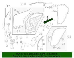 Door casing seal inner rear right Lexus UX200 UX250h 19-