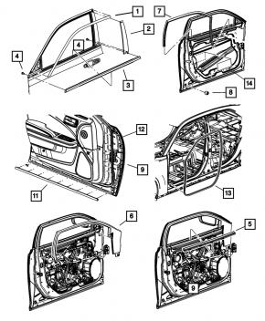 Front left door seal Chrysler 300 11-