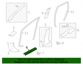 Door sill trim front right Nissan Versa Note 13-19