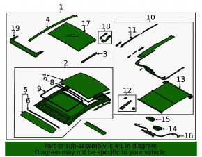 Panoramic sunroof assembly Hyundai Sonata 20-20 gray curtain