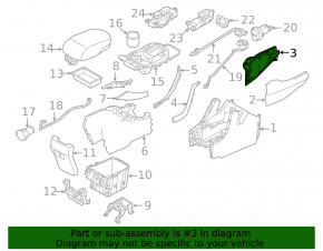 Front left side center console trim for Hyundai Santa FE Sport 13-18, black, scratches
