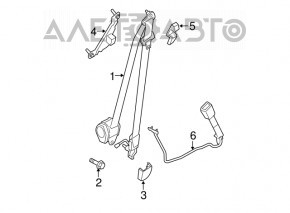 Passenger seat belt Nissan Sentra 13-19 black