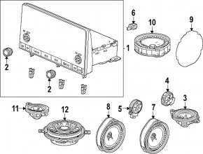 Left rear shelf speaker Honda Accord 23-