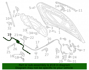 Bonnet release cable front part Audi Q3 8U 15-18