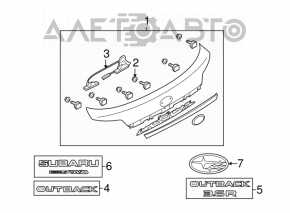 Subaru Outback 12-14 restyling trunk lid trim with emblem