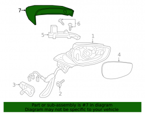 Left side mirror cover Mazda 3 19-26 5d blue