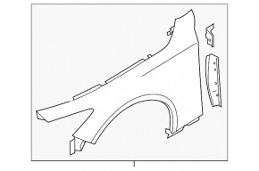 Front right wing Infiniti Q50 14-