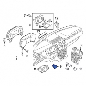Ford Mustang mk6 15 trunk lid release button - interior