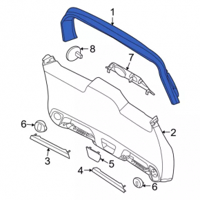 Upper tailgate trim for Ford Bronco Sport 2021-25, black, worn
