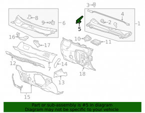 Windscreen wiper seal right GMC Terrain 10-17