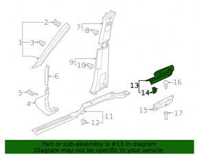 Door sill trim rear right VW Atlas 18- black, butt