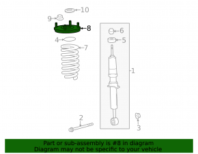 Front left shock absorber support for Toyota Sequoia 2008-2016