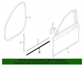 Door molding front right lower BMW 7 G11 G12 16-22 black chrome