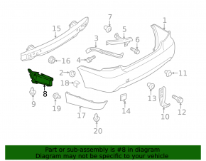 Right rear bumper guard for Subaru Impreza WRX GH 2008-2011 5D